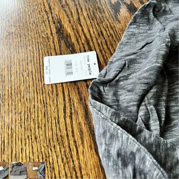 Free People NWT charcoal gray long sleeve tunic with cowl neck/ hoodie s… - Picture 6 of 6